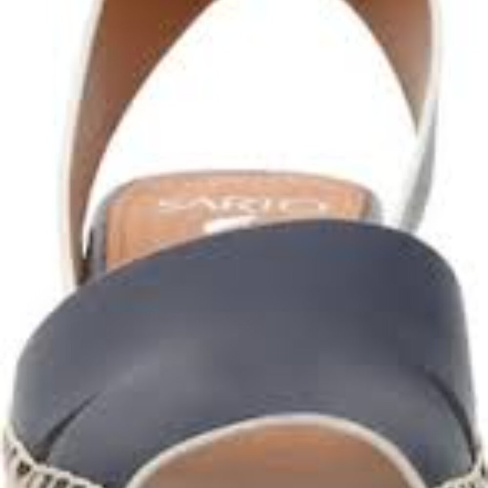 Sarto by Franco Sarto Lexie Platform Espadrille Sandal in Navy Leather SIZE 8 - Picture 8 of 8